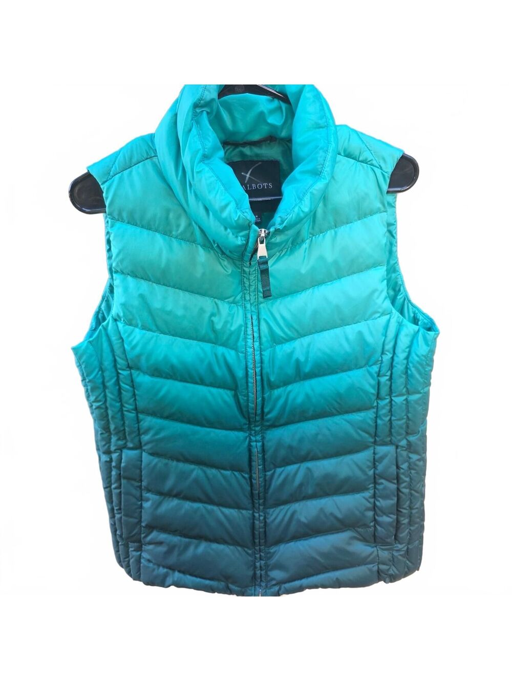 Wmn's Medium - Talbots Teal quilted puffer vest